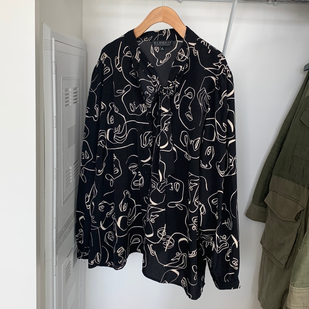 Eloquii Tie Blouse